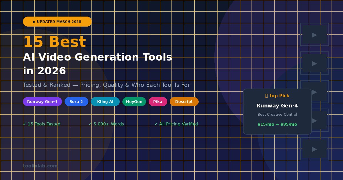 15 Best AI Video Generation Tools in 2026: Tested & Ranked